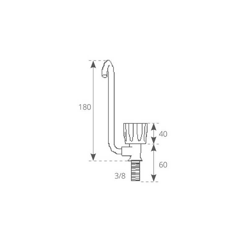 Grifo de latón Elettrogas Aravon, diámetro de control derecho, caño plegable 045