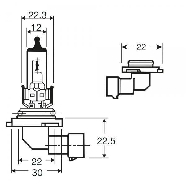 Ringlichtbirnen Eisblau HB4 12V 51W