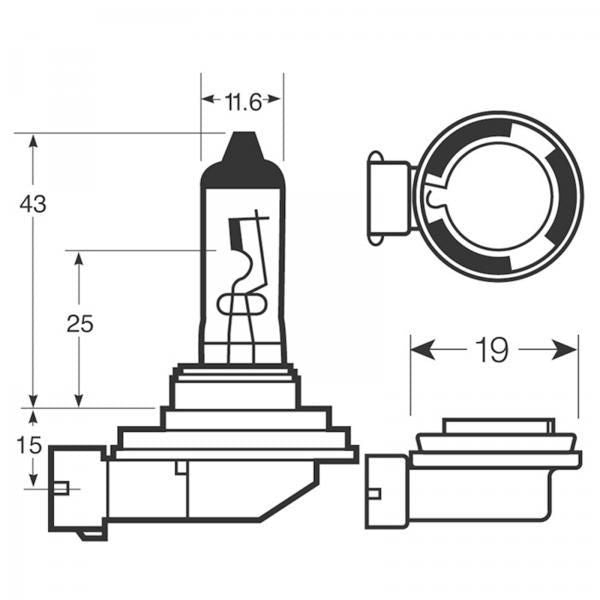 Bombillas de xenón de anillo 150 H11 12 V