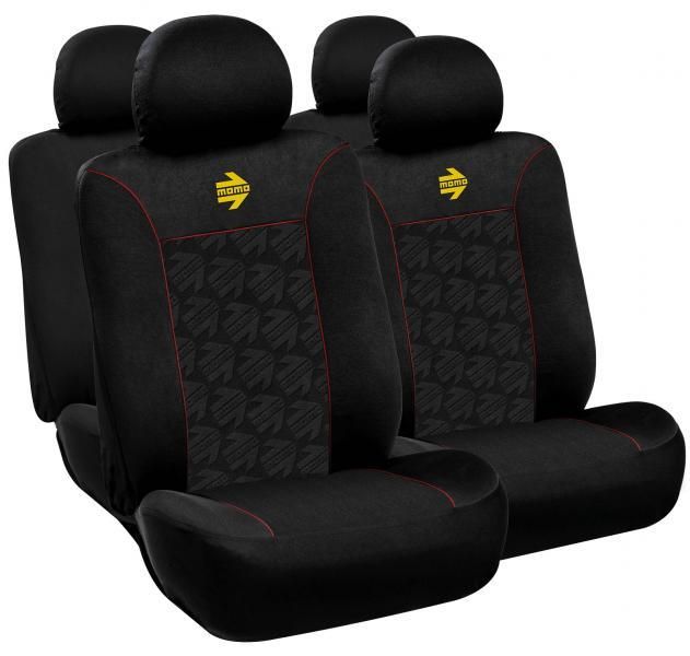 Funda de asiento completa Momo Young serie negra/roja