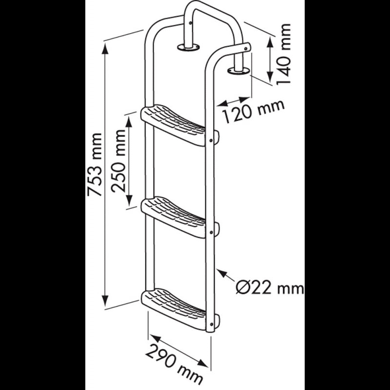 Plastimo 4-Stufen-Leiter mm 753X120 55694