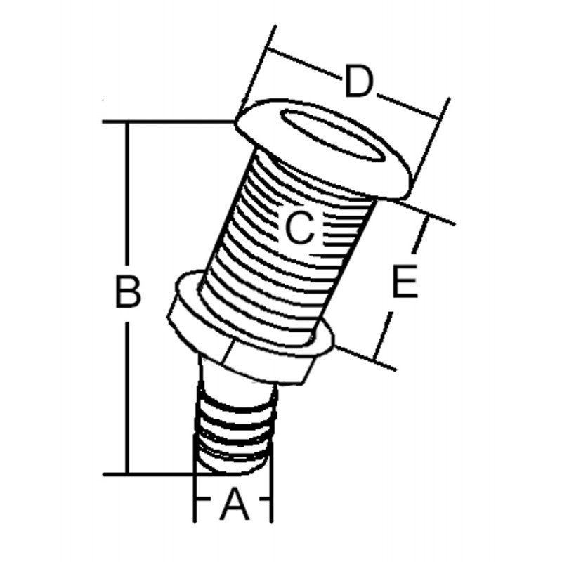 Marine Town Nautica Scarico Pvcon Inox Inclinato Diametro mm 38 9005261