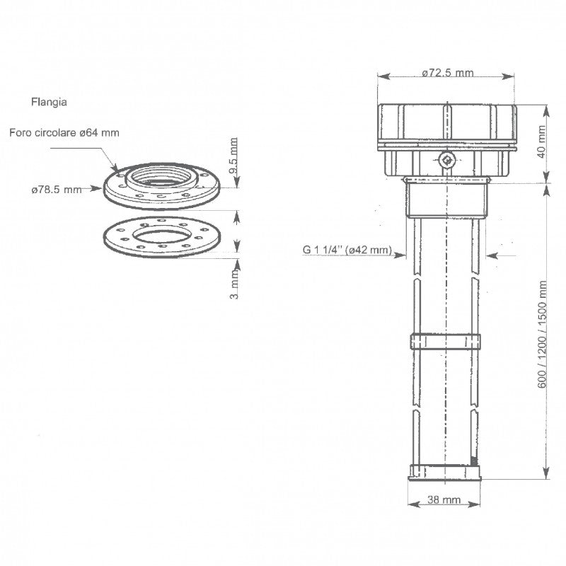 Vdo Sensore Acque Nere mm 80-600 60321GA