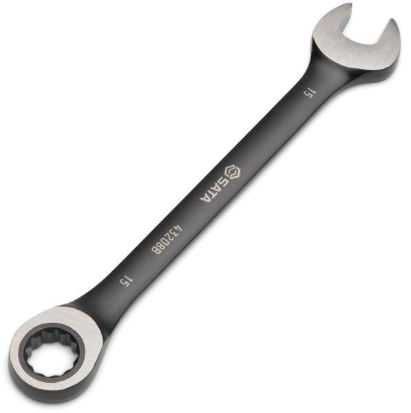 Sata 12-piece black edition metric ratchet combination wrench set