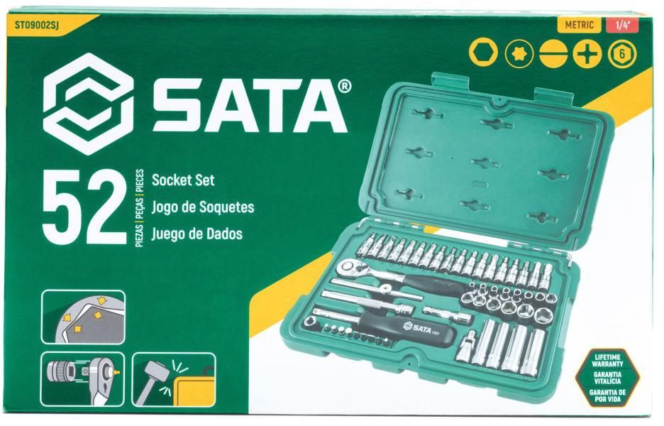 SATA 52-teiliger 1/4"-Sechskant-Steckschlüsselsatz