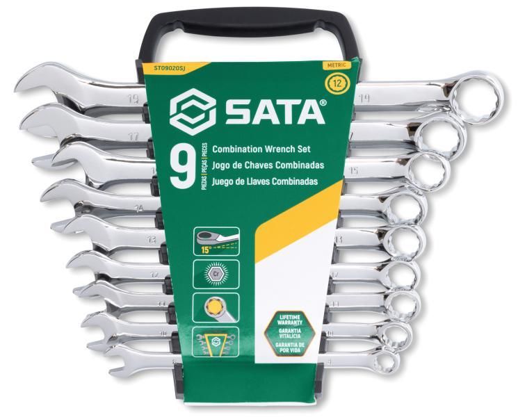 Juego de llaves combinadas métricas Sata de 9 piezas