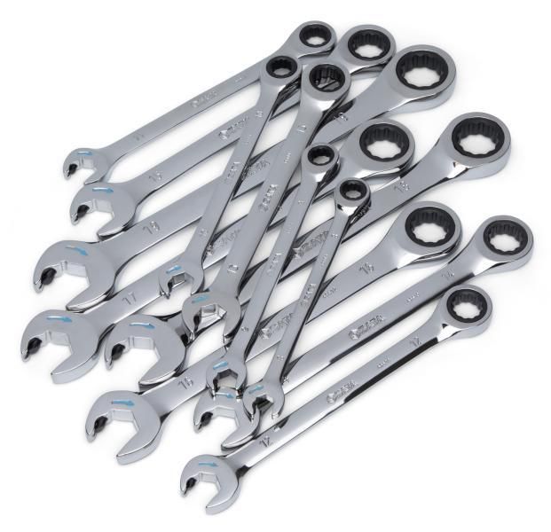 Juego de llaves métricas de trinquete doble Sata de 12 piezas