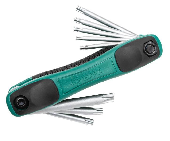 Juego de llaves hexagonales Torx plegables Sata de 8 piezas