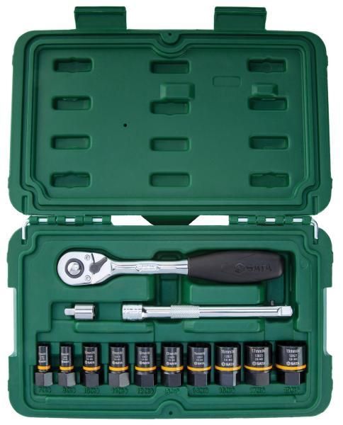 Sata Set bussole 1/4'' e 3/8'' metrico/SAE BoltBiter 13 pz