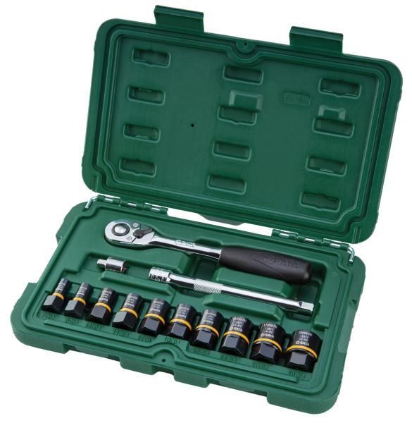 Sata Set bussole 1/4'' e 3/8'' metrico/SAE BoltBiter 13 pz