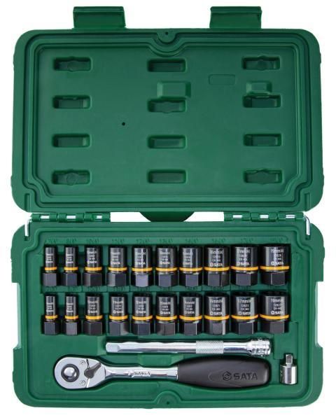 Sata Set bussole 1/4'' e 3/8'' metrico/SAE BoltBiter 23 pz