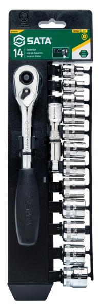 SATA Set Bussole Metriche Esagonali 3/8'' 14 pz