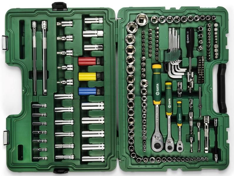 Sata Metric Hex Set 1/4'', 3/8'' and 1/2'' 180 pcs