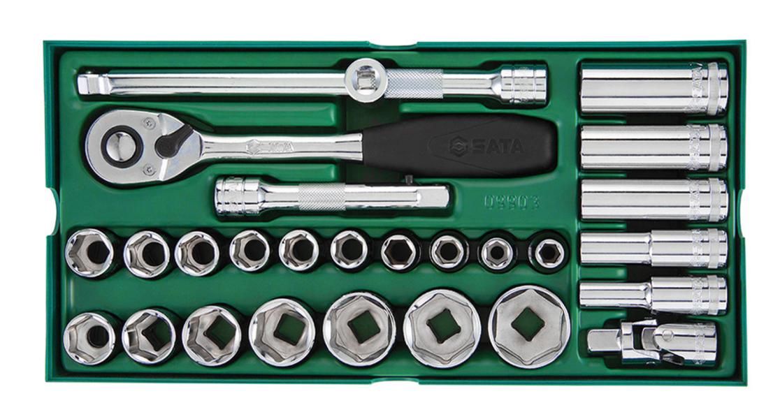 Sata Set A Vassoio Bussole Esag. Metr. 1/2 polli. 27Pz