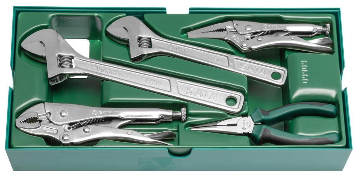 Sata Set A Vassoio Pinze Regolabili E Autobloccanti 5Pz