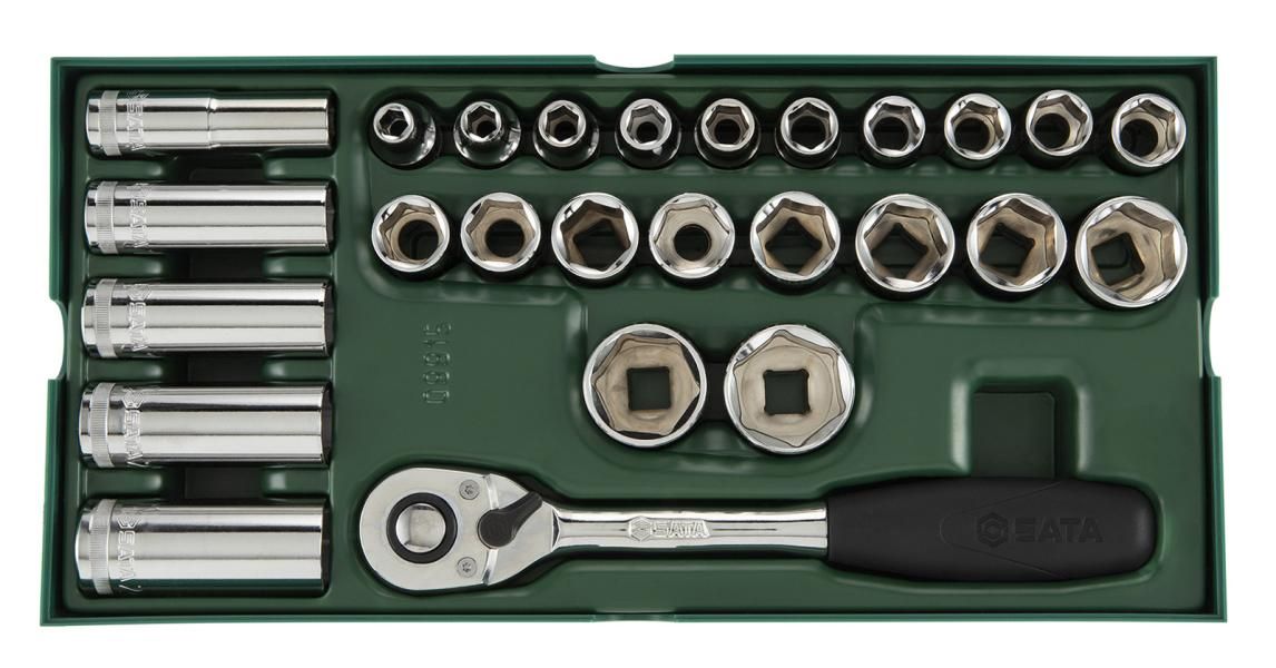 Sata Set A Vassoio Bussole Esag. Metr. 1/2 polli. 26Pz