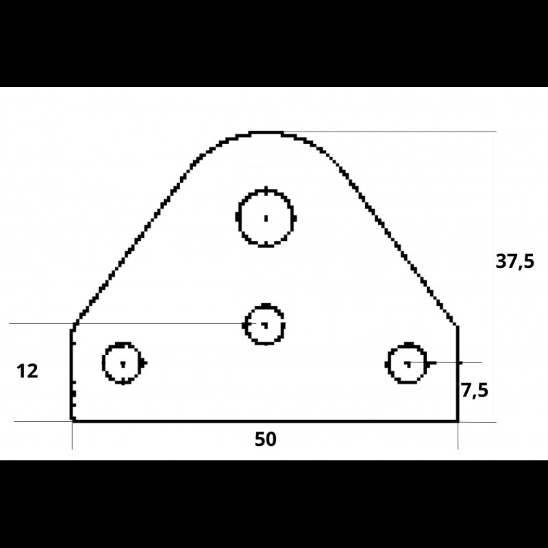 Uflex Edelstahl-Flachstütze 64327W
