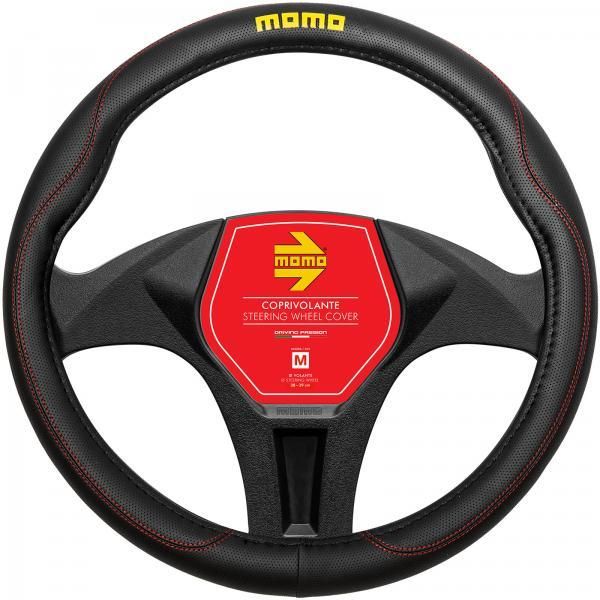 Funda de volante Momo Comfort negra/roja 38-39 cm