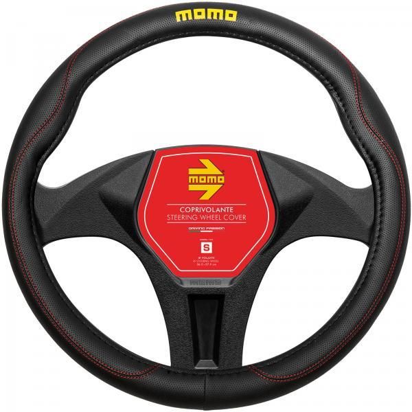 Funda de volante Momo Comfort negra/roja 36,5-37,9 cm