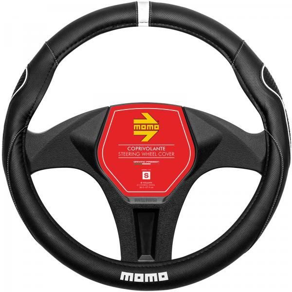 Funda para volante Momo Supergrip negra/blanca 36,5-37,9 cm