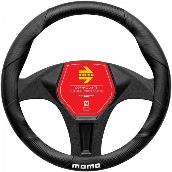 Funda para volante Momo Tuning negra/carbono mate 38-39 cm