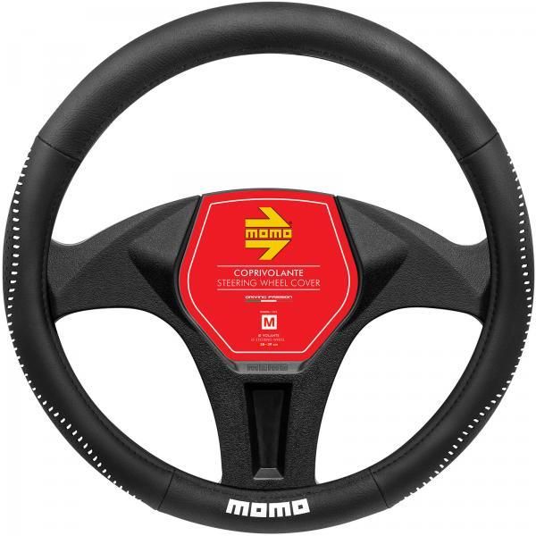 Funda para volante Momo Street, color negro y blanco, 38-39 cm