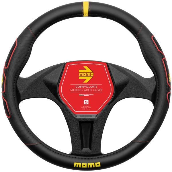 Momo Profile Car Steering Wheel Cover Black/Red Stitching 38-39 cm