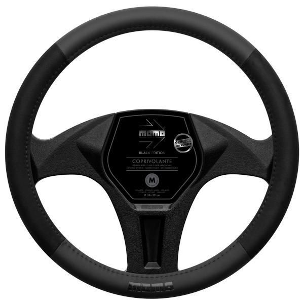 Momo Easy Mikrofaser-Lenkradbezug Black Edition, 38-39 cm