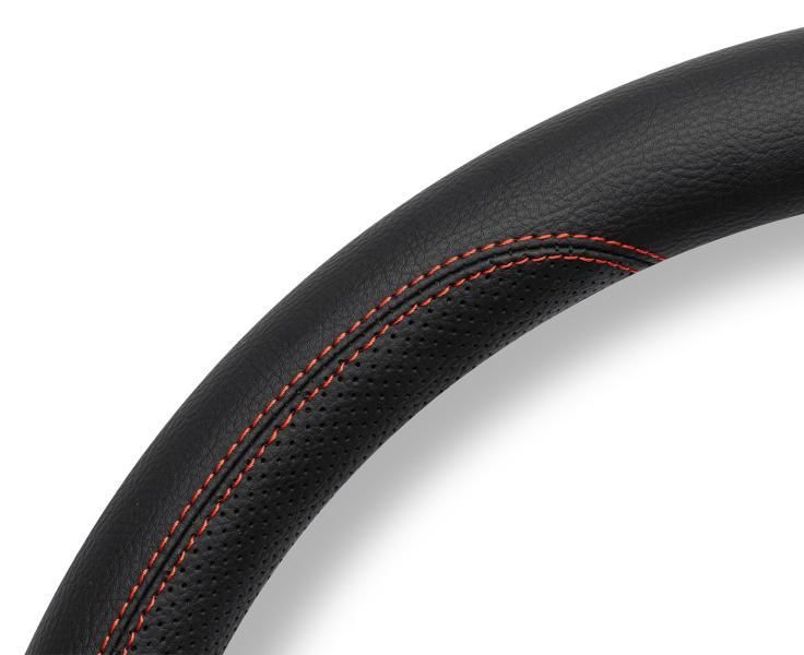 Funda para volante Momo Truck Comfort, PVC negro/costuras rojas, 44-46 cm