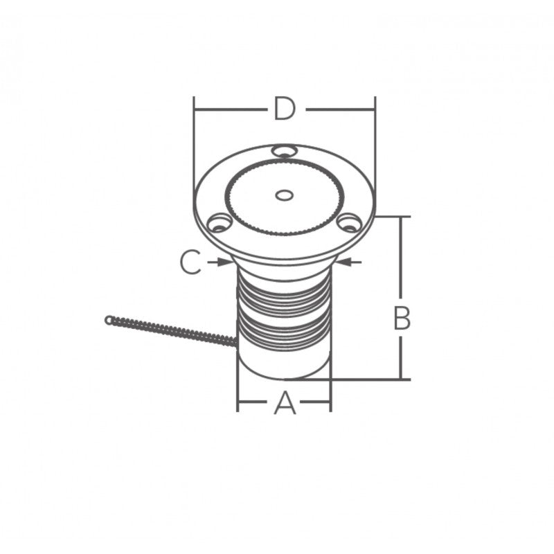 Marine Town Nautica Tappo Inox 316 Water con Chiave 8807201-L