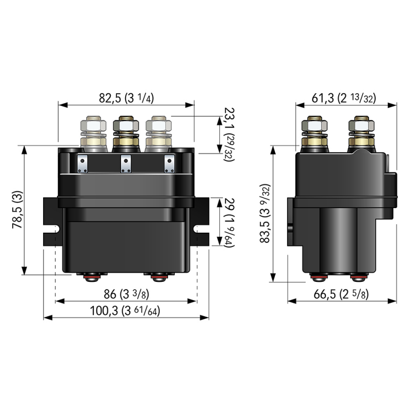 Contactor rápido de 3 terminales, 12 voltios, FTT631512000B00