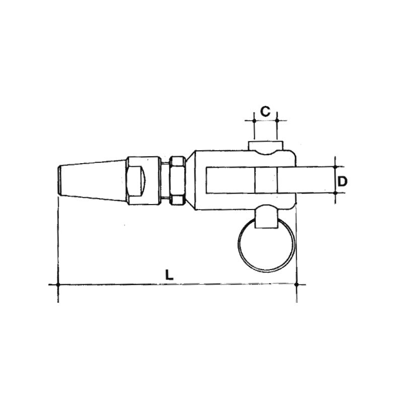 Mavi.Mare Terminal for High Speed Steel Cables, Fork Diameter 2.5/3 mm 116-03