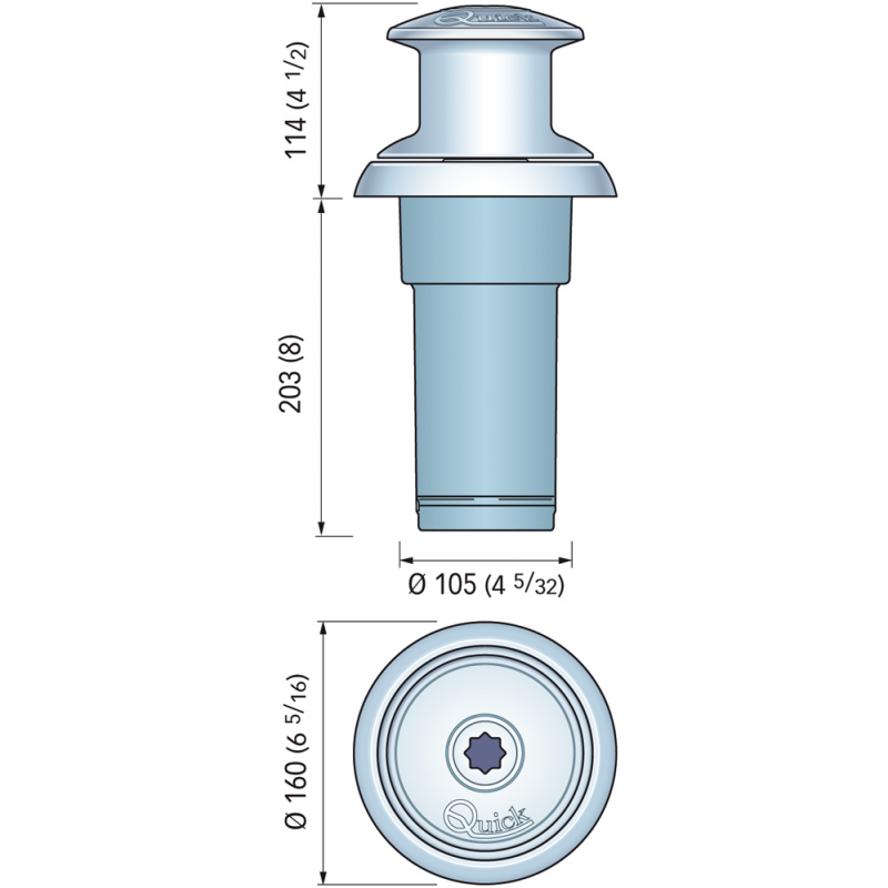 Quick Verricello da Tonneggio Totem 800W 24 V Campana Diametro mm 130 FSTM31100000B00