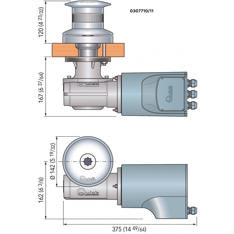 Quick Tumbler Winch 1500W 12 Volt Bell Diameter 142 mm TB4 1512