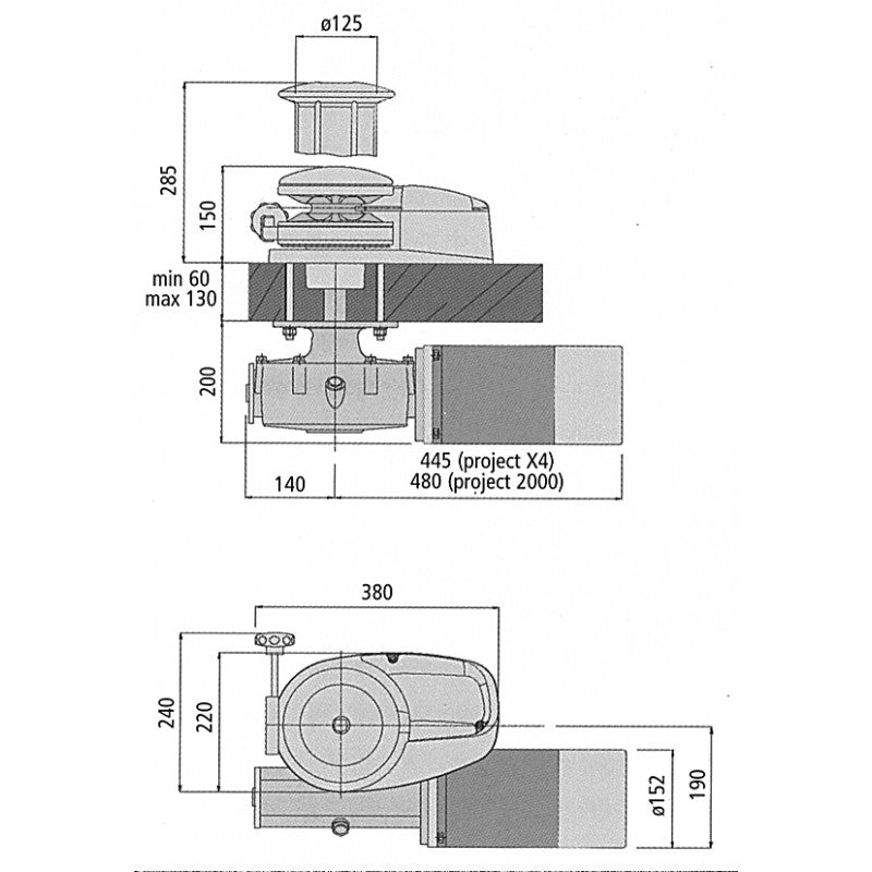 Lofrans verricello nautico X4 2300W 24 V con Campana mm 10 600073