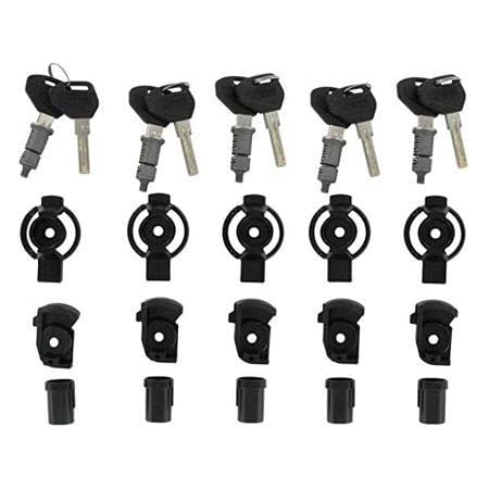 Kappa KSL105 Sicherheitsschloss-Schlüssel-Vereinheitlichungsset für 5 Koffer mit Buchsen