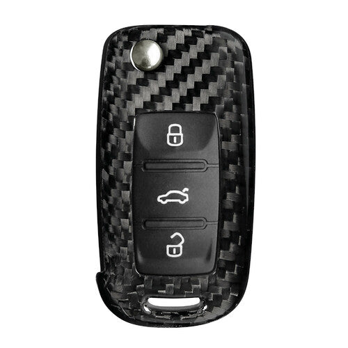 Carbon Fiber Key Cover Lamp for Seat Skoda Volkswagen 1 Car Keys