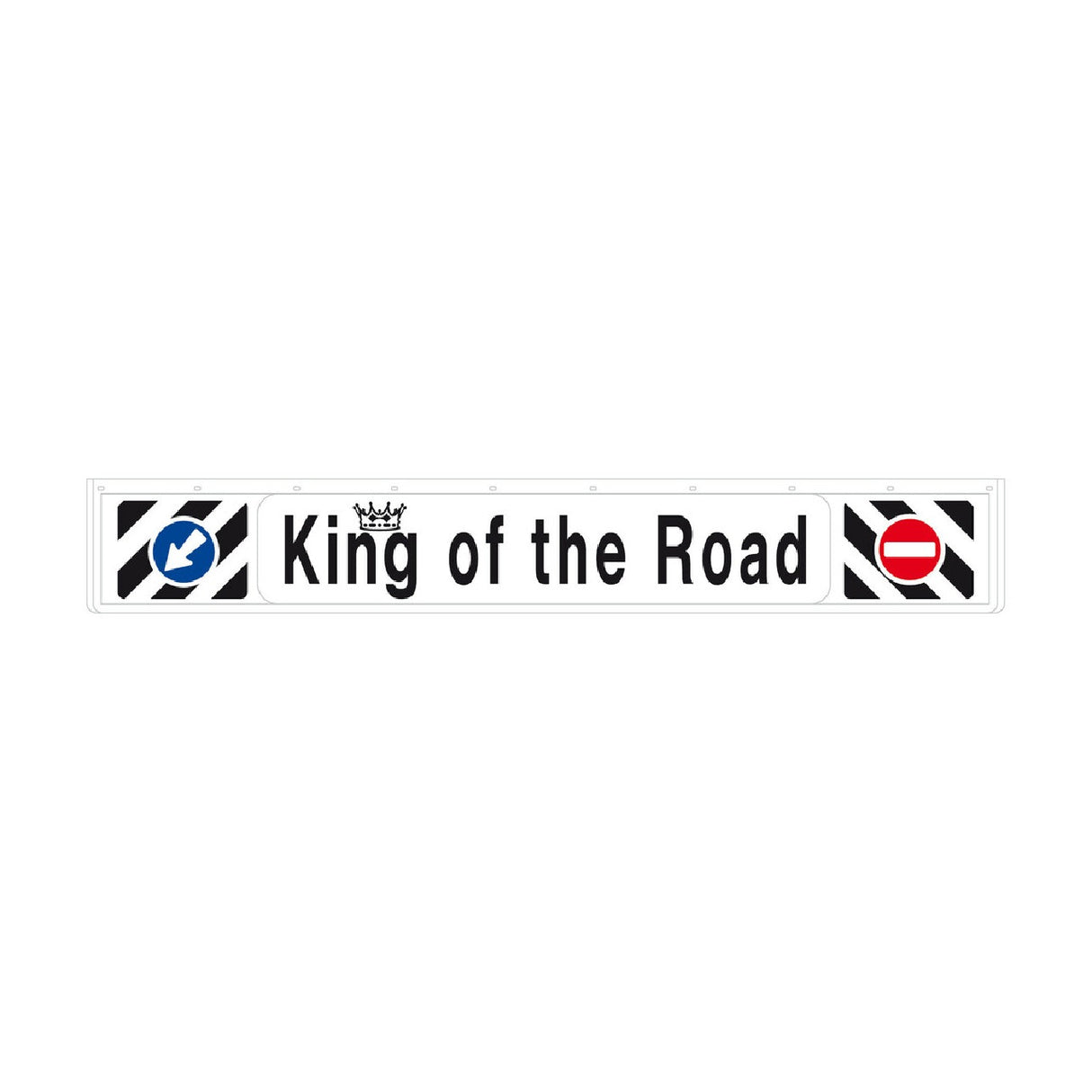 Long PVC mudguard, relief signage, 240x35 cm, White, King of the Road