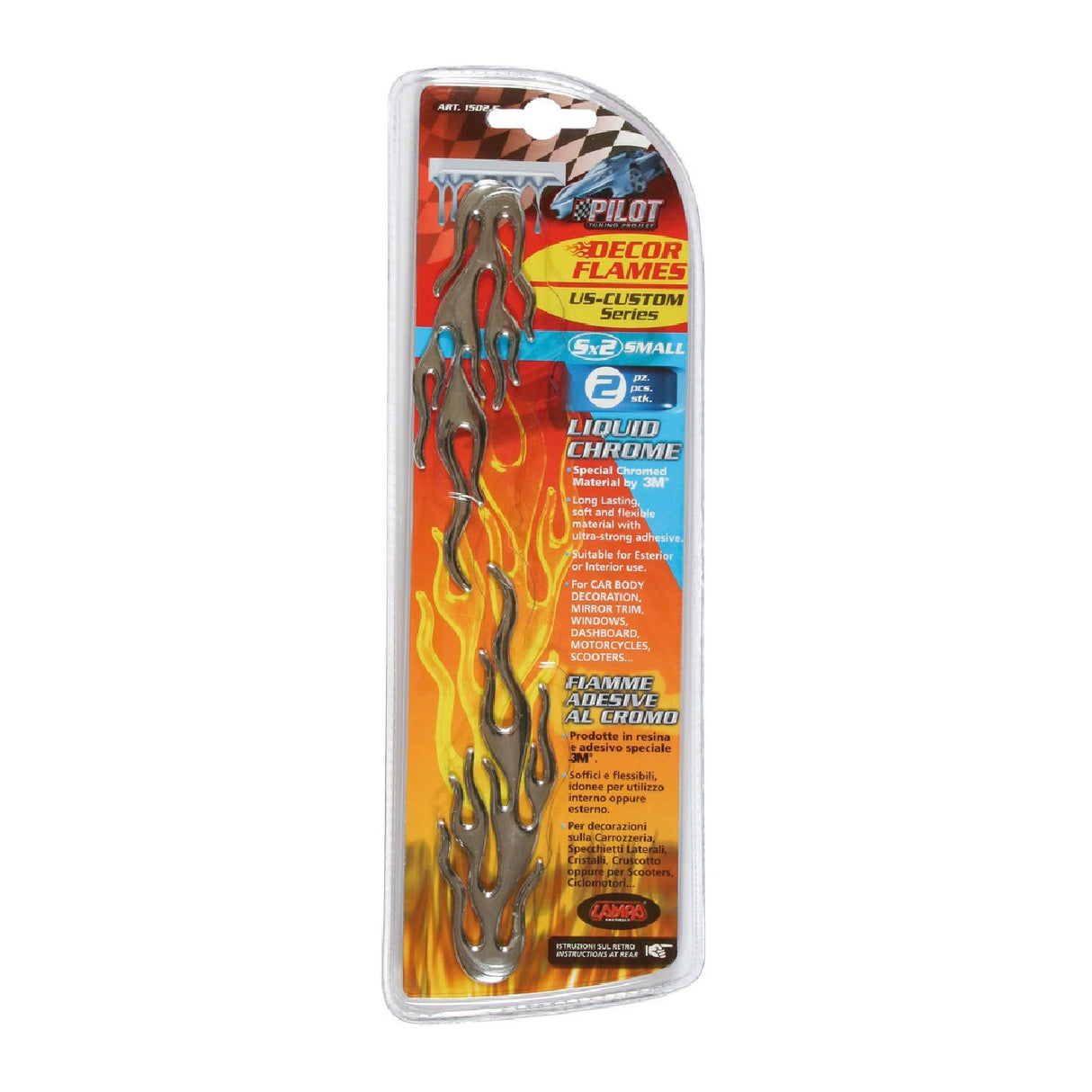 Pilot 3D Chrome Emblem - 2 Flames