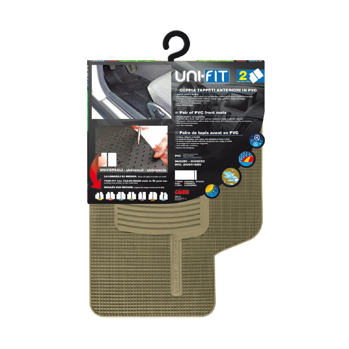 Uni-Fit Lamp, Pair of Front PVC Mats - Beige