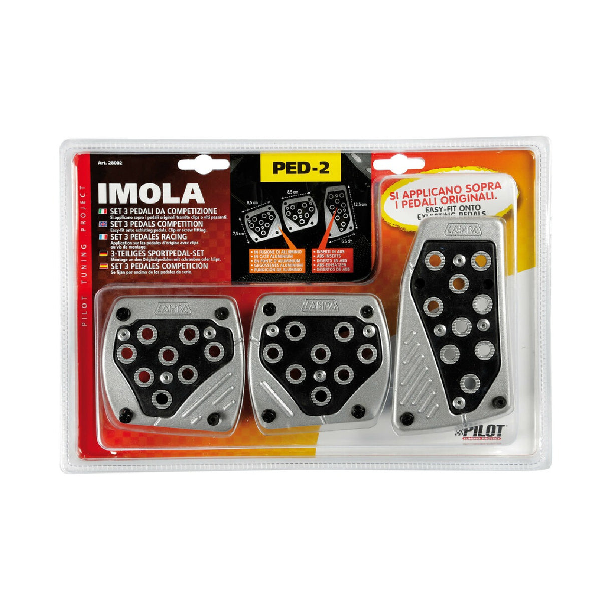 Pilot Imola, set 3 pedali - Nero