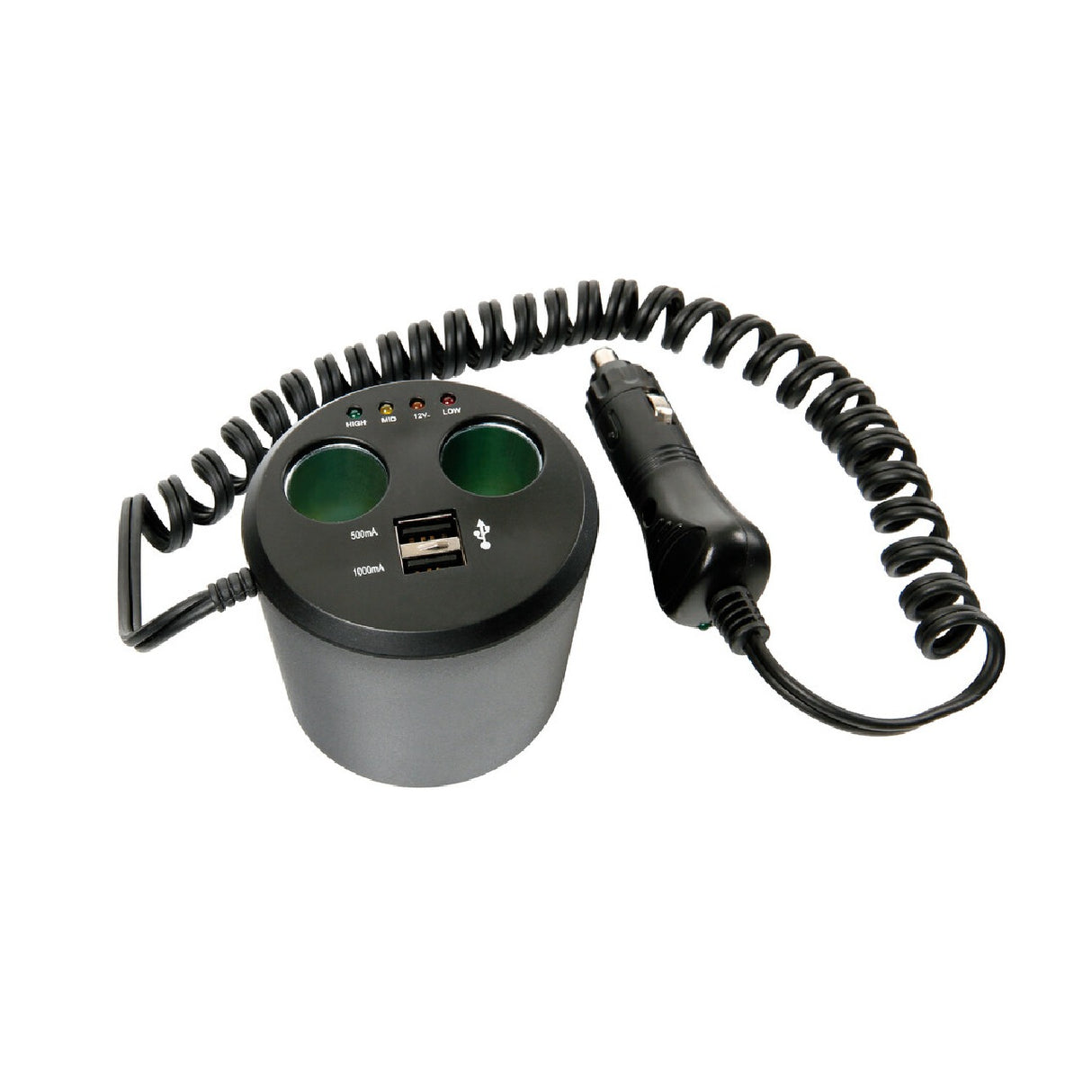 Lampa Power Cup 3 in 1, presa corrente multipla e tester batteria auto 12V+USB