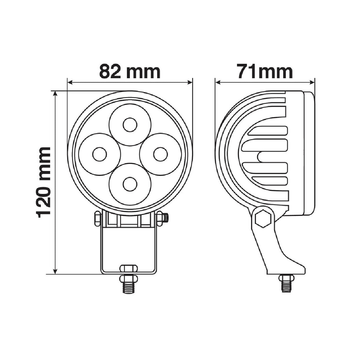 Lampa WL-17, faro ausiliario a 4 Led - 10-30V - Bianco