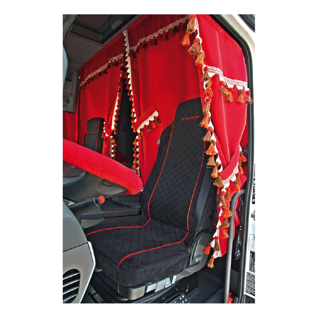 Lampa Oscura, tende perimetrali per camion, cabina standard - Rosso