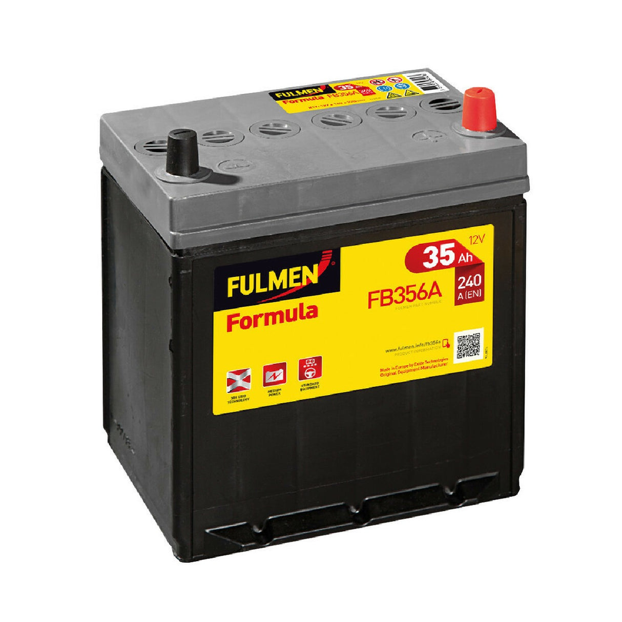 Fulmen FB356A 12V Formula Car Battery 35 Ah 240 A