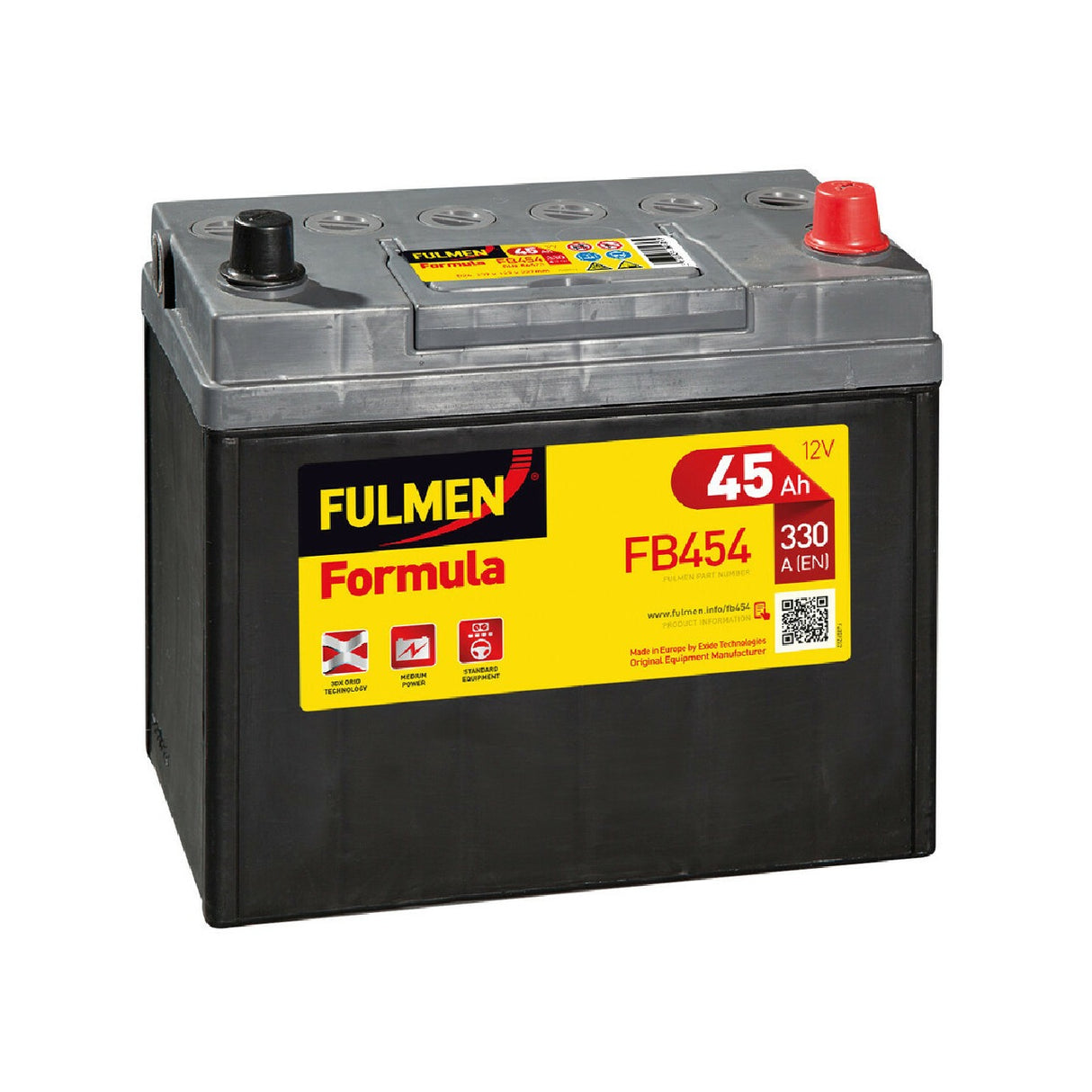 Fulmen FB454 12V Formula Car Battery 45 Ah 330 A