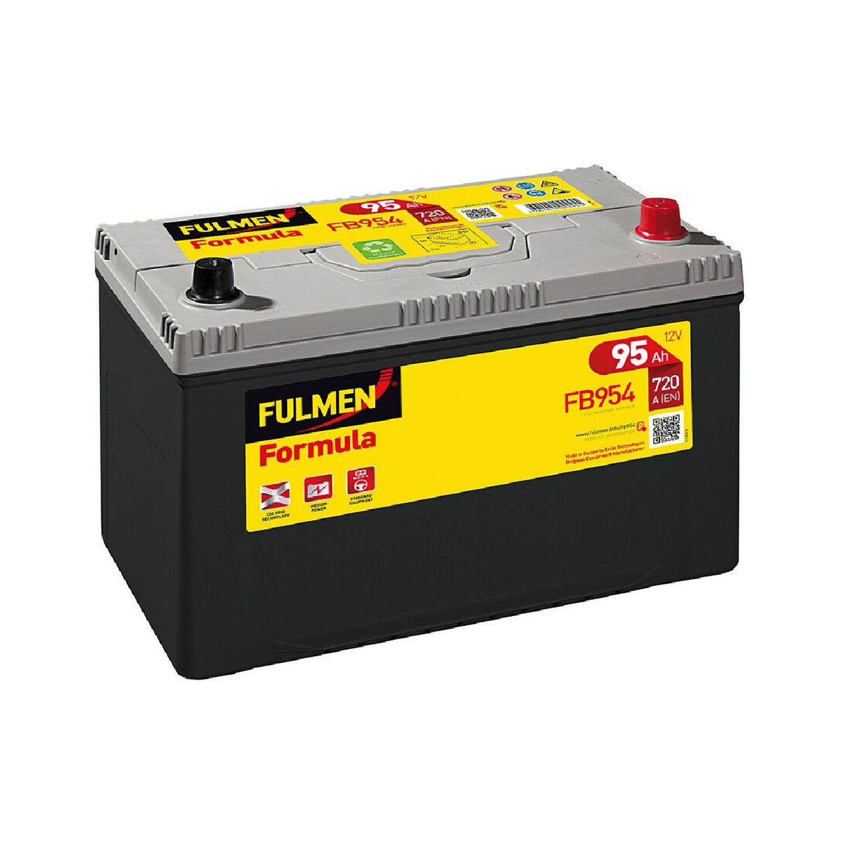 Fulmen FB954 12V Formula Car Battery 95 Ah 720 A