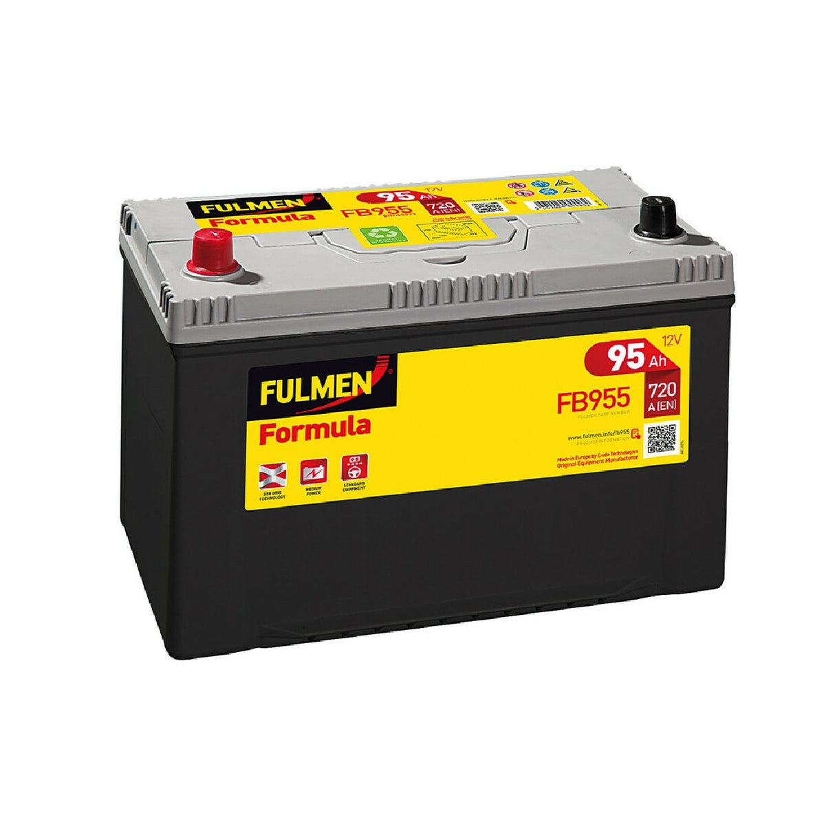 Fulmen FB955 12V Formula Car Battery 95 Ah 720 A