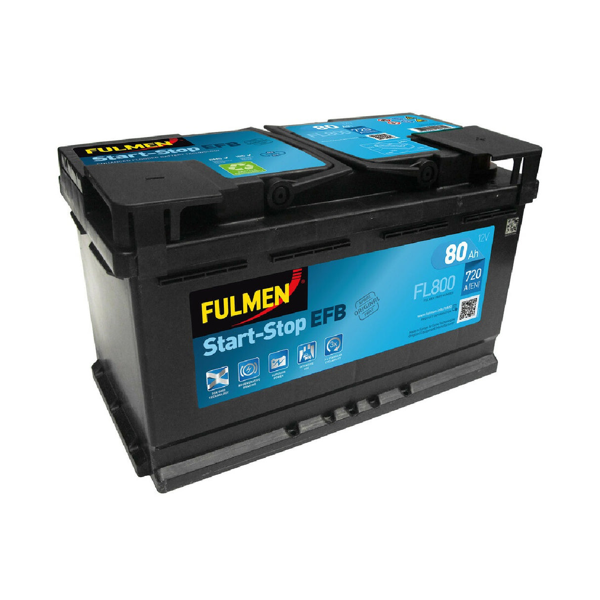 Fulmen FL800 Batteria Auto 12V Start-Stop EFB 80 Ah 720 A