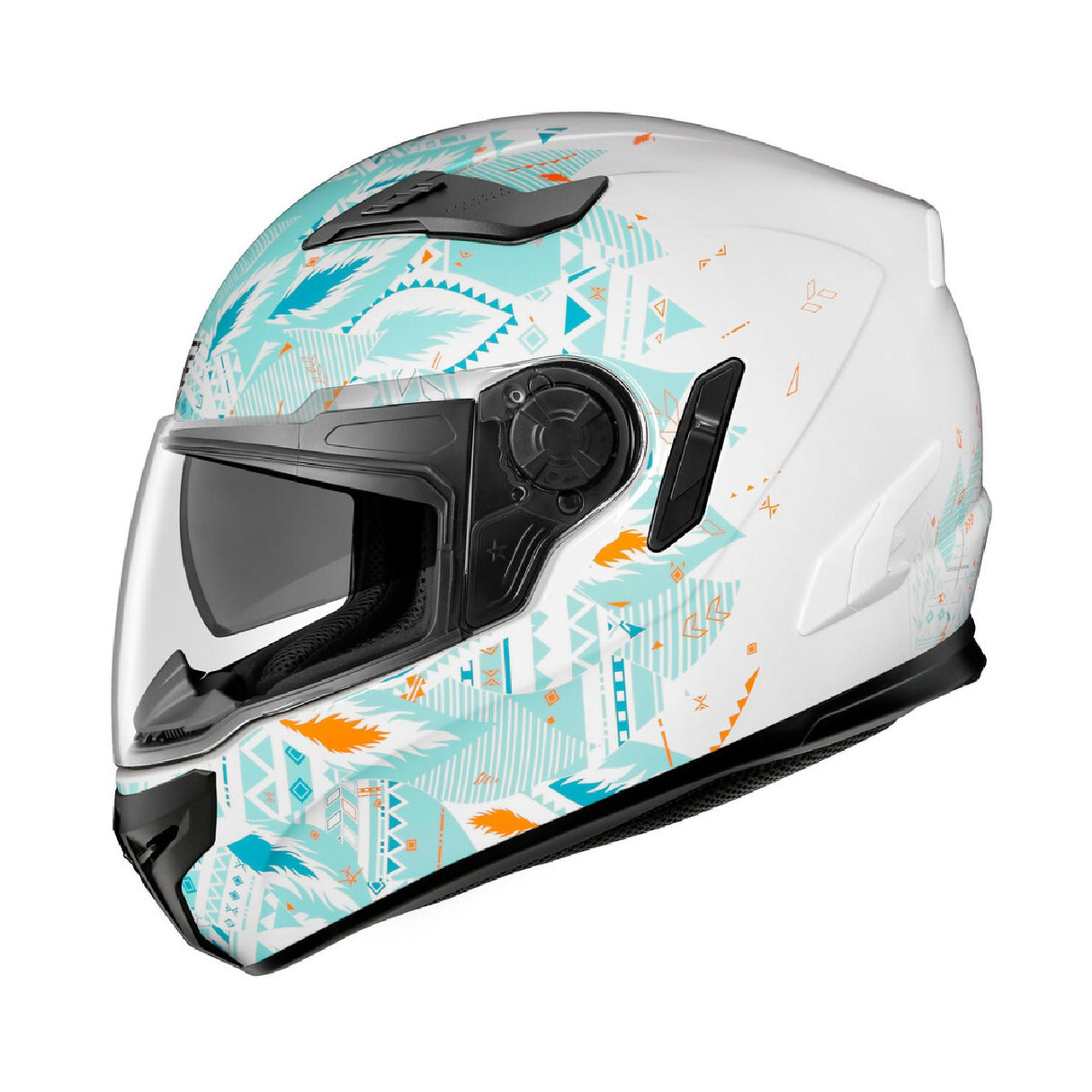 Irie Full Face Motorcycle Helmet Challenge White AN21 Green - M